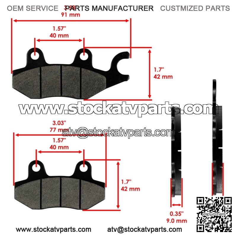Front Brake Pad Set for Kawasaki Teryx4 43082-0126 43082-0127 2014-2023 - Image 2