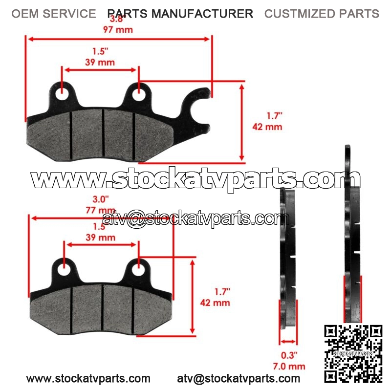 Front Brake Pads for Kawasaki Teryx4 LE 43082-0126 430820126 2014-2021 - Image 2
