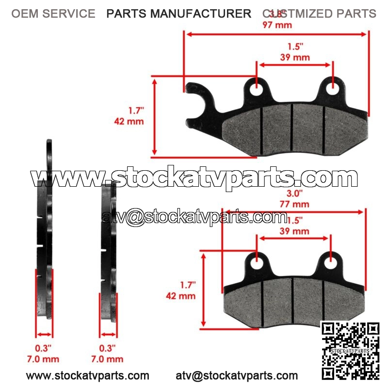 Front Right Brake Pad for Kawasaki TERYX 750 FI LE SGE KRF750 2008-2013 - Image 2