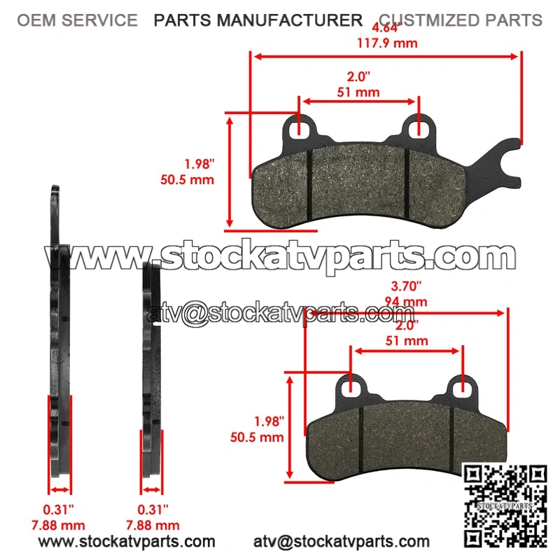 Can-Am Maverick X3 Max R 2018 Front Right Brake Pads - 715900379 715900386 - Image 2