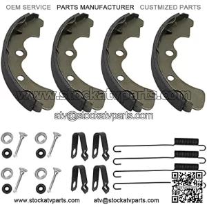 Front Brake Shoes Springs Pins Left&Right for Kawasaki Mule 3000 3010 3020 4000 4010 KAF620 KAF950 Diesel 2001-2021