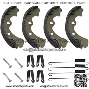 Front Brake Shoes Springs Pins Left&Right for Kawasaki Mule 2520 2510 2500 2030 2020 2010 1000 Diesel KAF450 KAF540 KAF620 KAF950 1988-2000