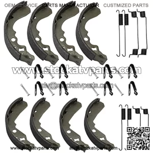 Brake Shoes Kit Front & Rear for Kawasaki Mule 500 520 550 KAF300, OEM# 41047-1051 41047-1052