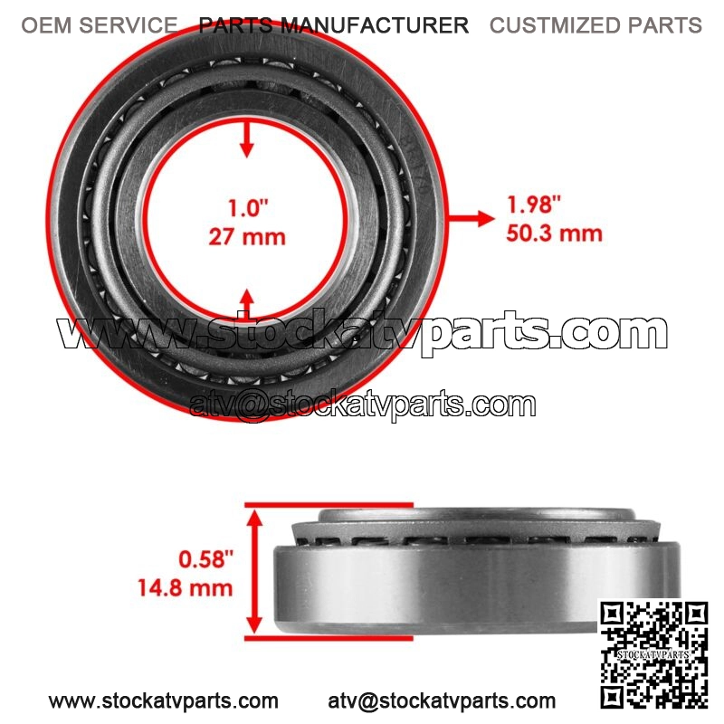 Front Strut Coil w/ Seals & Bearings for Polaris Trail Boss 350L 1990-93 - Image 3