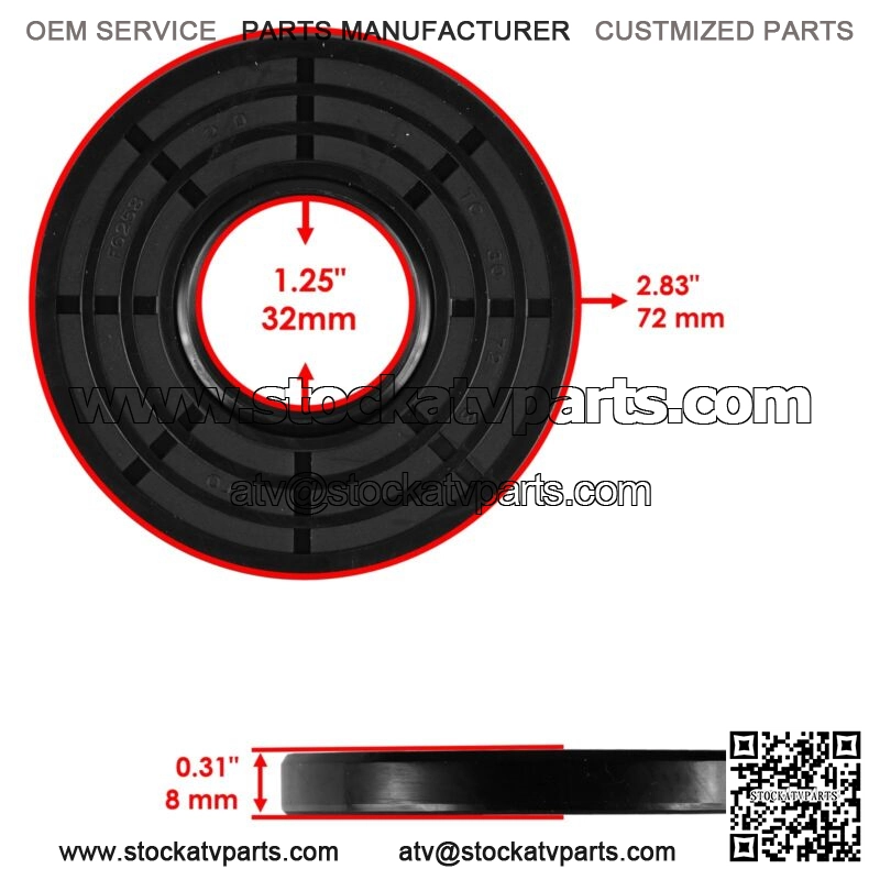 Front Gearcase Differential Seal 32x72x7 for Ranger Crew 1000 / RZR XP 1000 2020 - Image 2