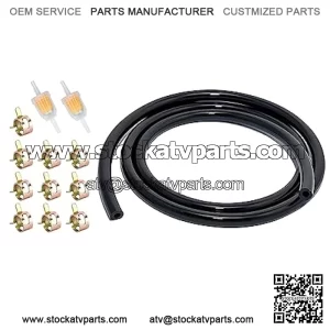 1/4 Inch ID Fuel Line Hose Kits, 6-Foot Fuel Line + 2 Pcs 1/4 Inch x 5/16 Inch Gas Inline Fuel Filters + 10 Pcs Hose Clamps, Universal for Small Engines, Generators, Motorcycle, Go Kart, ATV