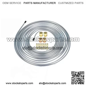 Zinc-Coated Brake Line Tubing Kit 25 Ft. 3/16" and 1/4" All Fittings