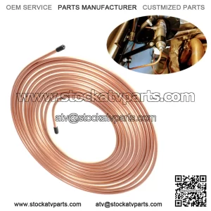 Brake Line Tubing Kit Iron Plating Copper Line Fittings 25 ft 1/4"