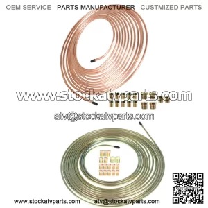 Brake Line Tubing Kit 25 Foot 3/16" OD16 Brake Tubing Connector Nut