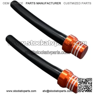 2 PCS Breather Hose Gas Fuel Tank Cap, CNC One Way Tank Valve Vent Tube with Aluminum Breather Valve, Universal for ATV Quad CRF YZF RMZ KLX DRZ Pit Dirt Bike Motorcycle (Orange)