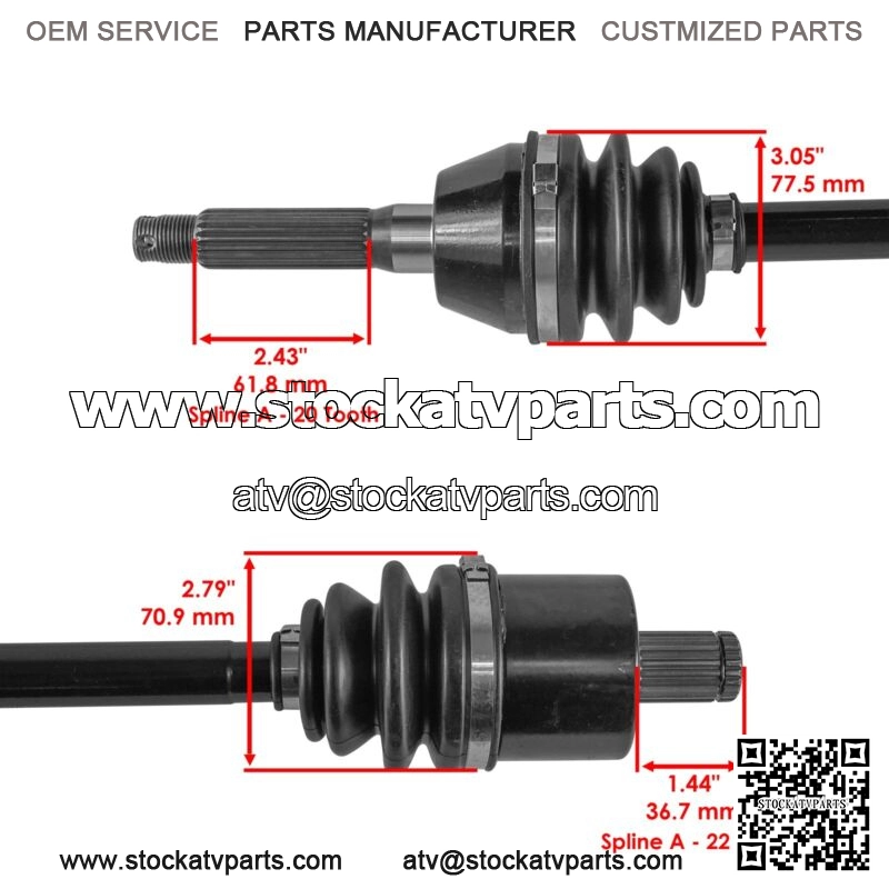 Front CV Joint Axle And Ball Bearing For Polaris Sportsman Touring 570 2020-2021 - Image 3