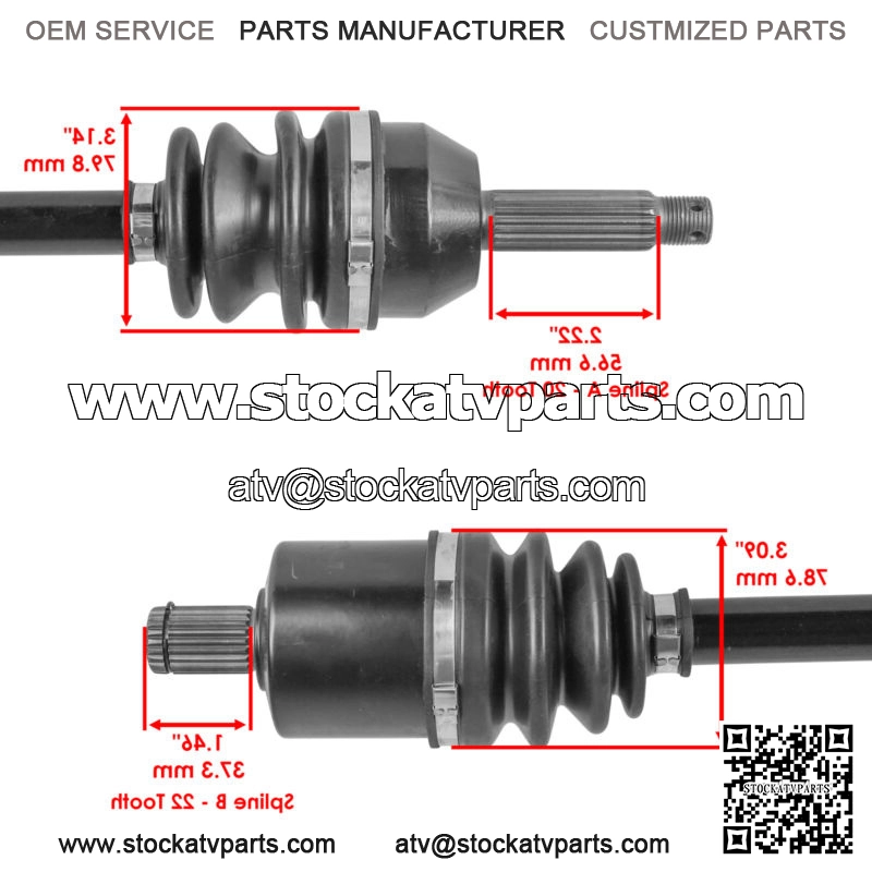 CV Axles For Polaris Ranger 570 Crew 2018-2021 Front And Rear - Image 3