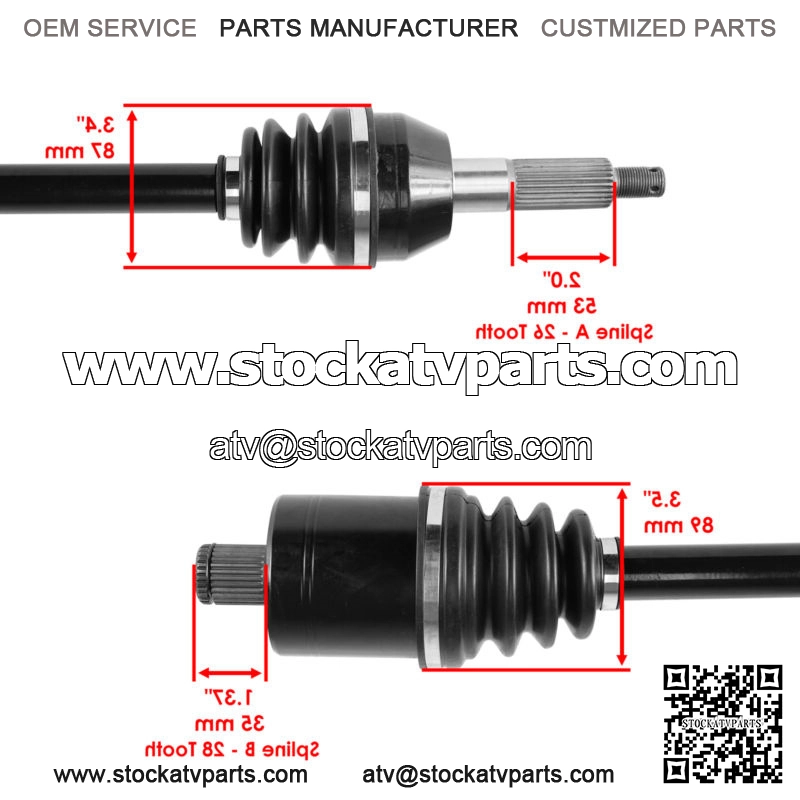 CV Axles For Polaris Ranger 570 Crew 2018-2021 Front And Rear - Image 5