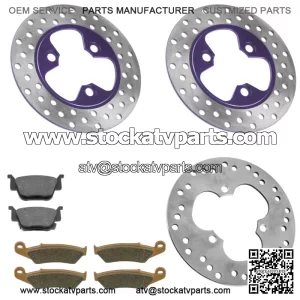 Front Rear Brake Disc Rotor w/ Pads fits Honda TRX450ER Electric Start 2006-2014