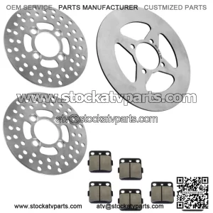 Front and Rear Brake Disc Rotor with Brake Pads for Yamaha YFZ450 2004 2005
