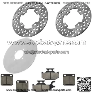 Front / Rear Brake Disc Rotor and Pads for Yamaha Kodiak 450 YFM450 2003-2004