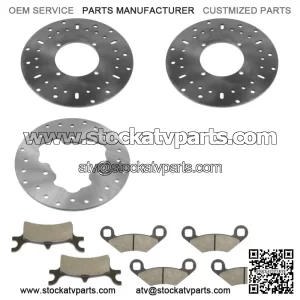 Front / Rear Brake Disc Rotor And Pads for Polaris Trail Blazer 330 2010 - 2013