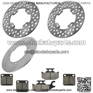 Front / Rear Brake Disc Rotor and Brake Pads For Yamaha Grizzly 450 YFM450 2007