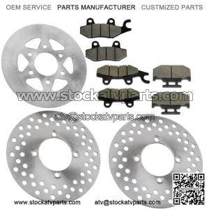 Front and Parking Brake Disc Rotor  Pads for Yamaha Rhino 700 YXR700 2008-2013
