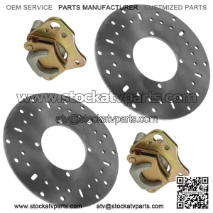 Front Left & Right Brake Caliper & Disc For Polaris Ranger 400 HO 2011 (For: Polaris Sportsman 570)
