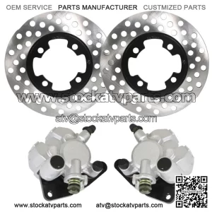 Front Brake Calipers +Brake Rotors For 2007-2012 Yamaha Grizzly 350 YFM350G NEW