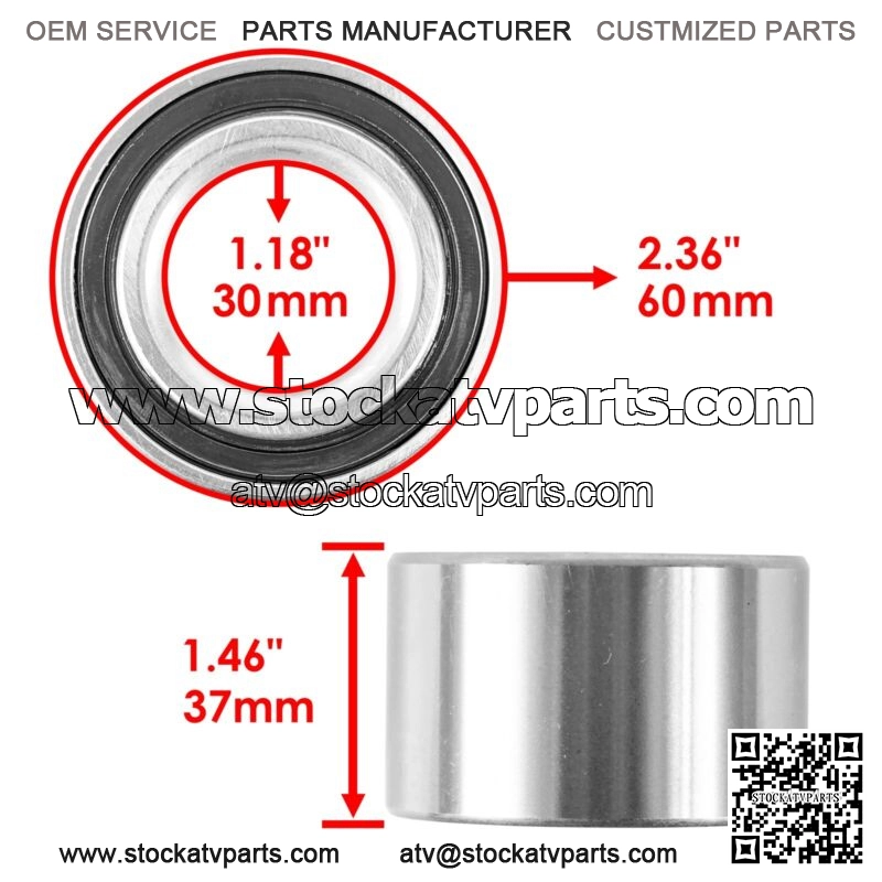 Front Left Right Knuckle Ball Bearing & Circlip for Can-Am Traxter Max HD8 2021 - Image 4