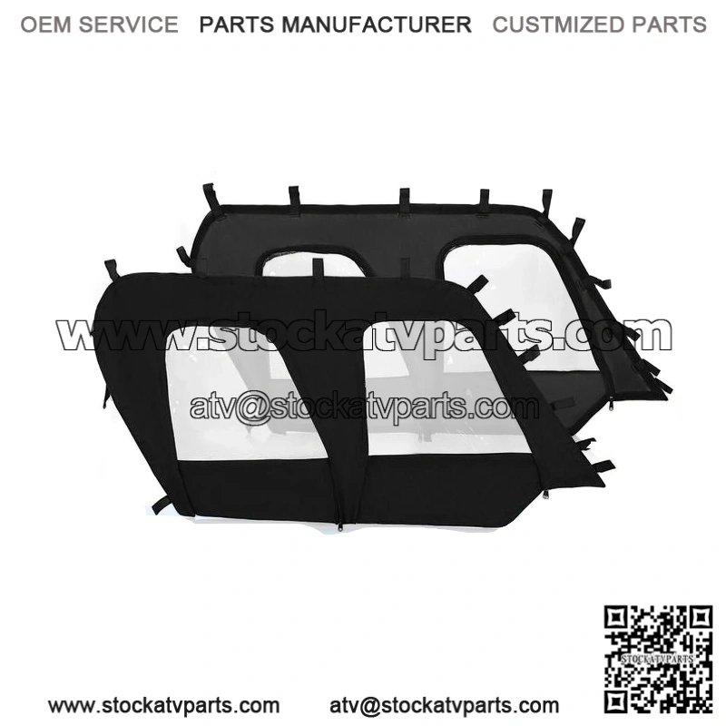 NEW BLACK+CLEAR Soft Upper Doors For 2012-2022 Teryx4 4 seat UTV models