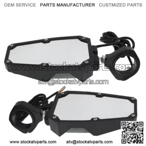 Rear View Side Mirrors w/ LED Lights Fit 1.75"-2" Roll Cage For RZR UTV
