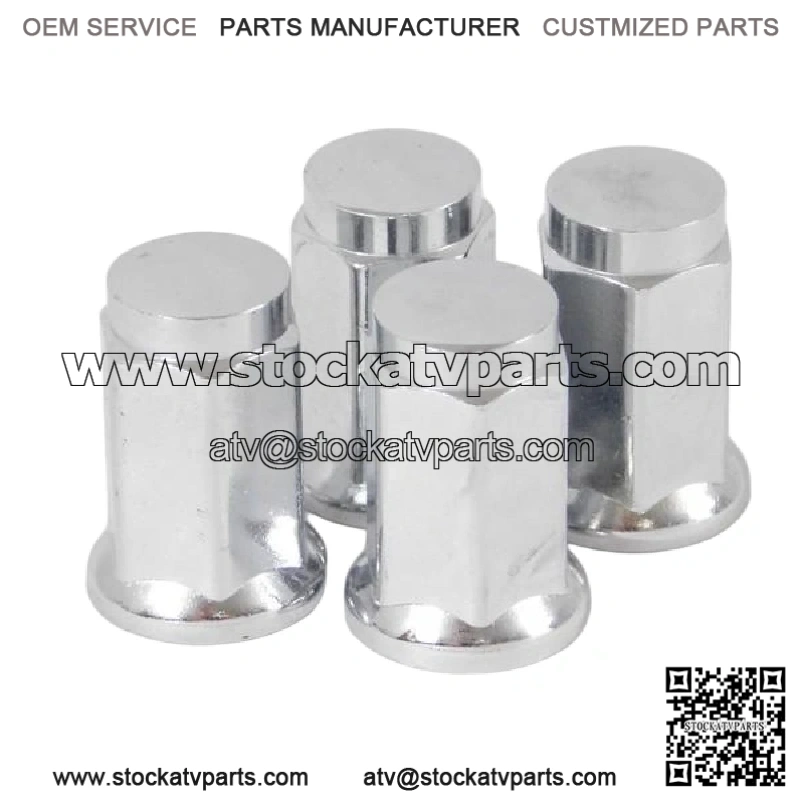 4 pack of NEW ITP Chrome Flat Base 10mm x 1.25 Lug Nut Parts ATV & UTV 10x1.25 - Image 2