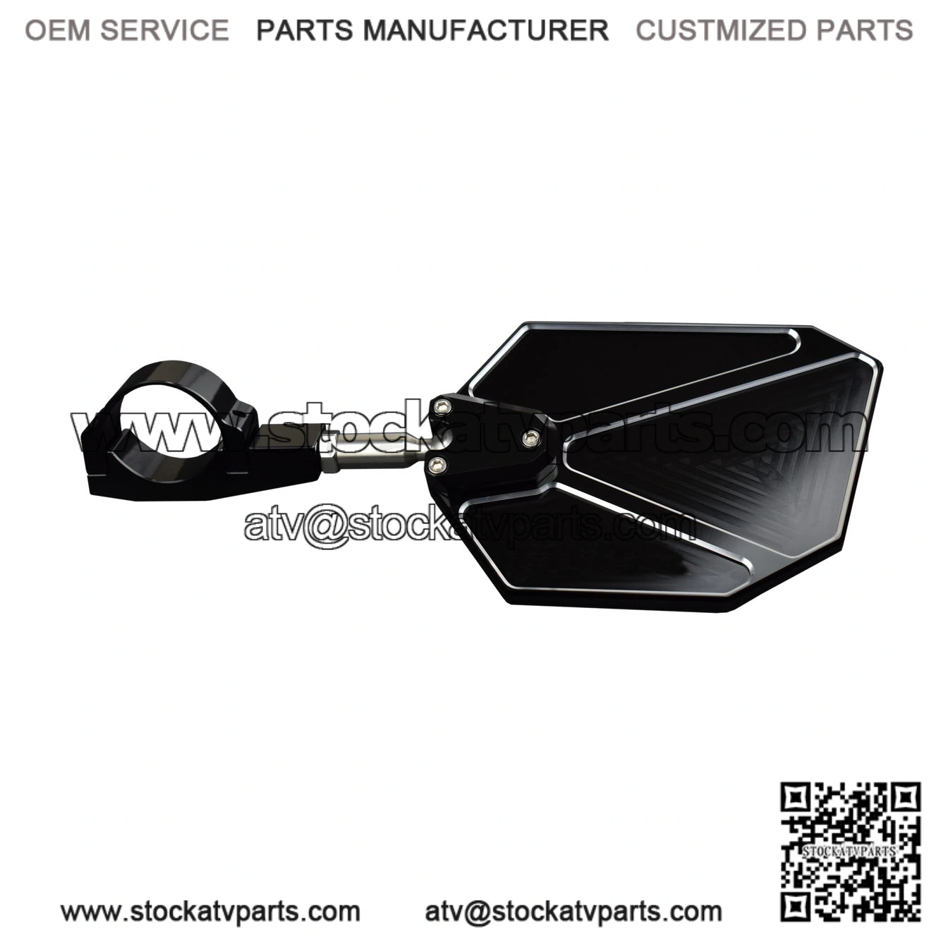 Convex Billet Mirror Kit Designed for Round Bars