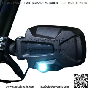 Side View Mirror with Dual-Mode LEDs for 1.75-Inch Round Tube