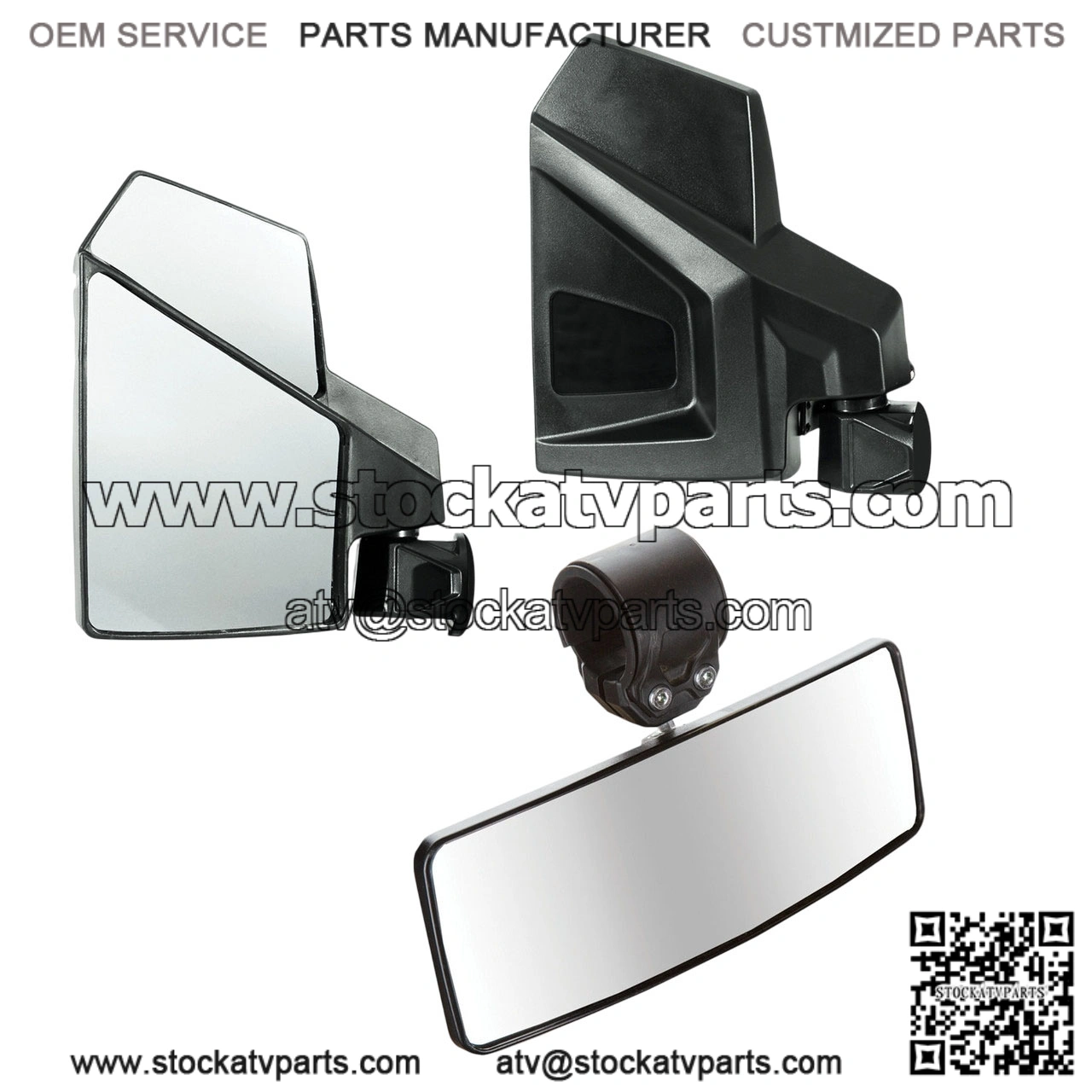 Side and Rearview Mirror Combo Kit for Polaris Ranger