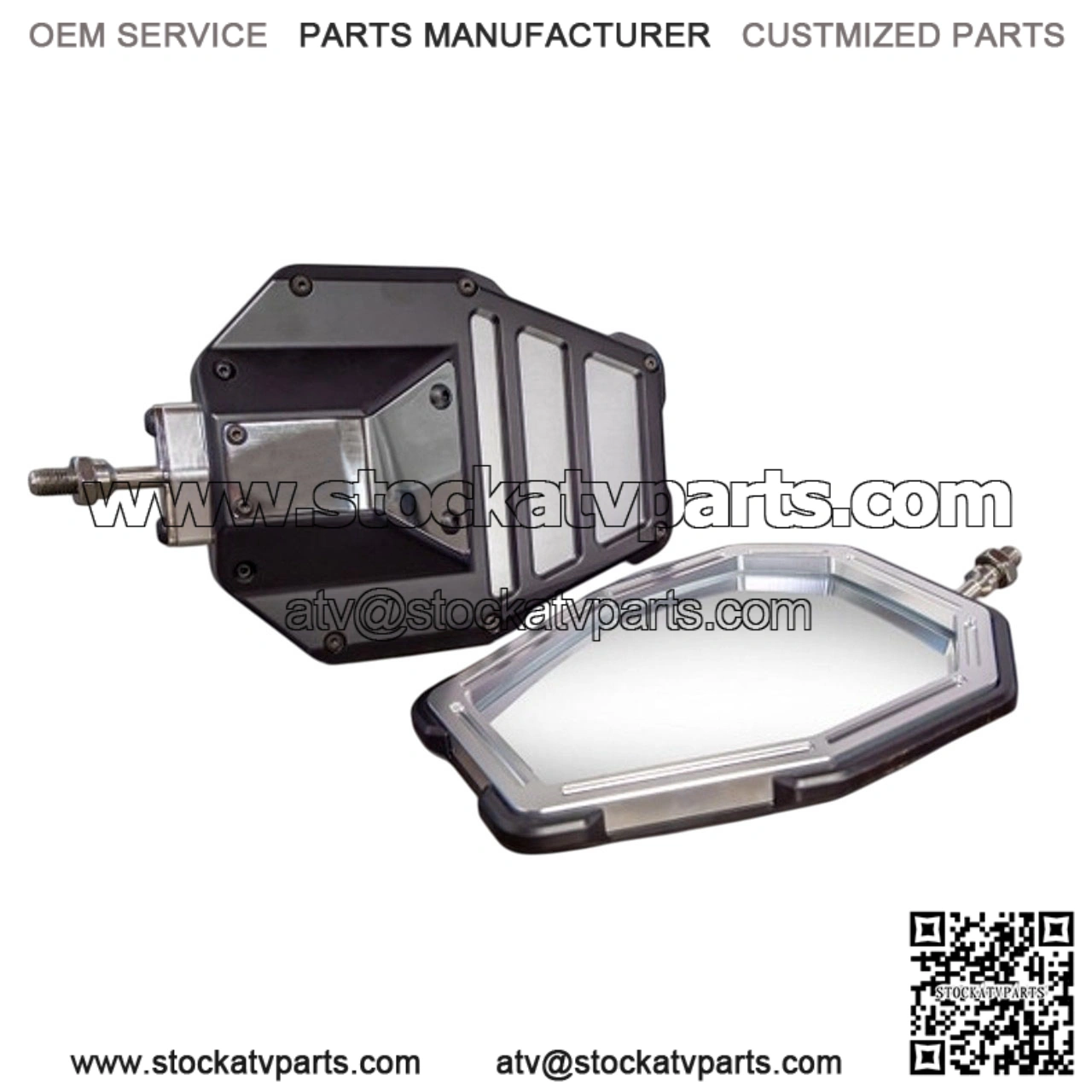 Tactical Convex Side Mirror Set in Billet Aluminum for Kawasaki Mule