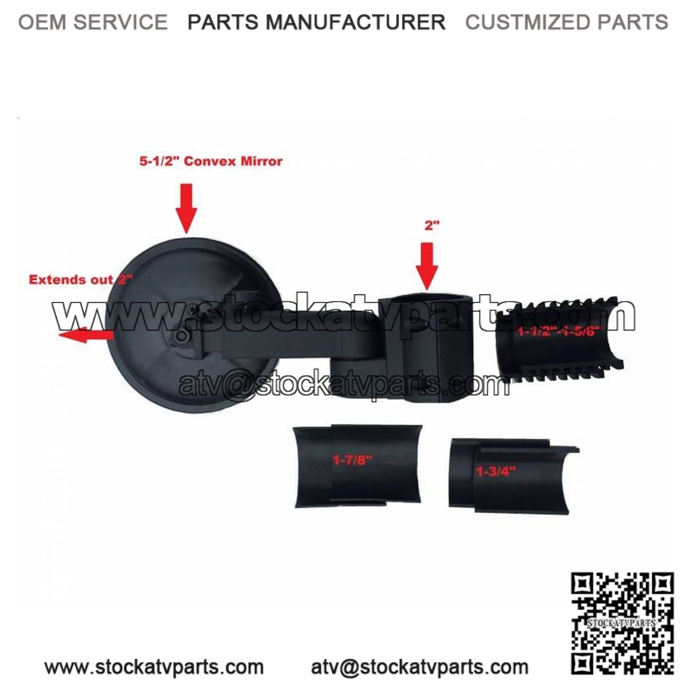 Mirror - 5-1/2" Round Convex for Mule and Teryx