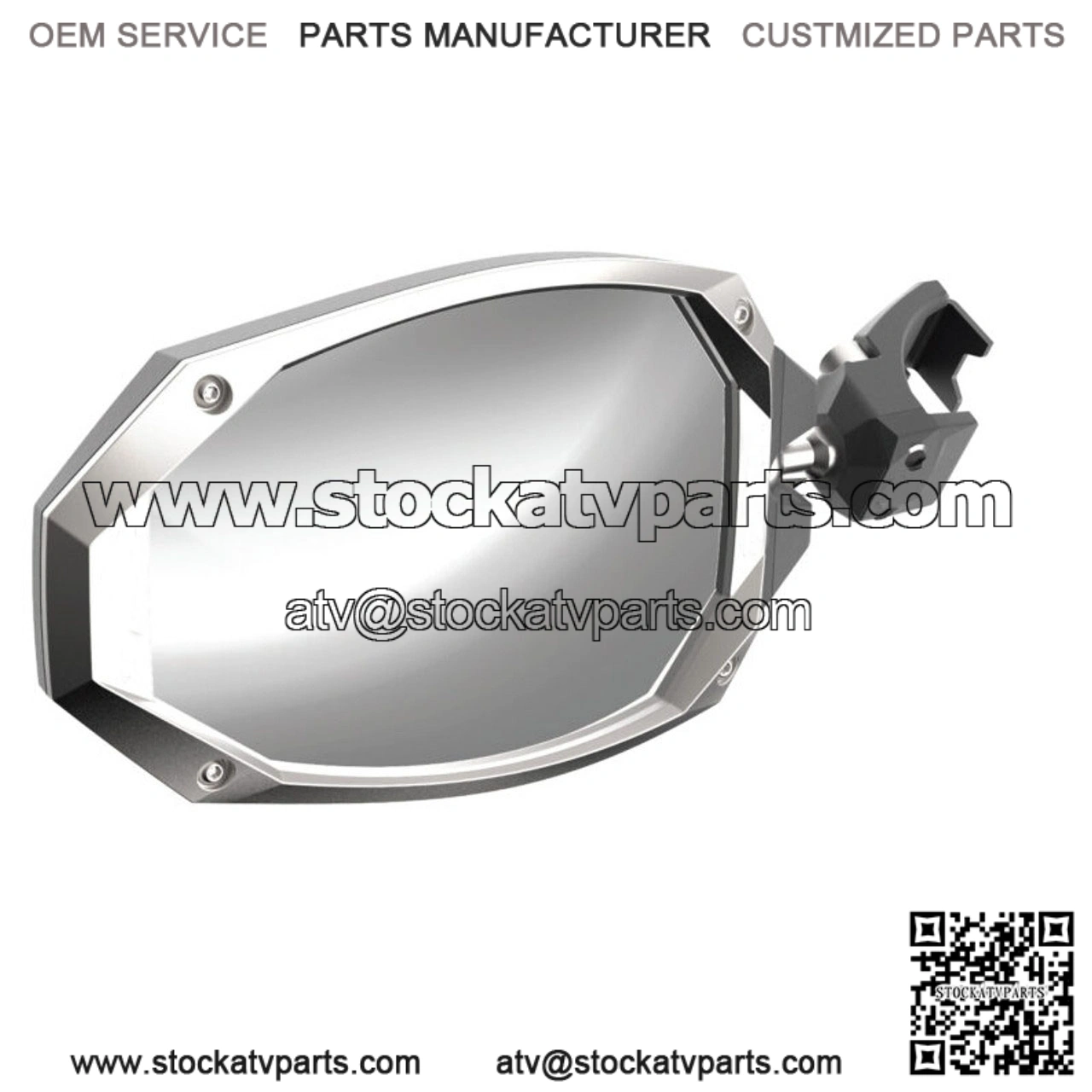 Side View Mirror Pair with Cast Aluminum Body & Bezel for Can-Am Profiled Tube
