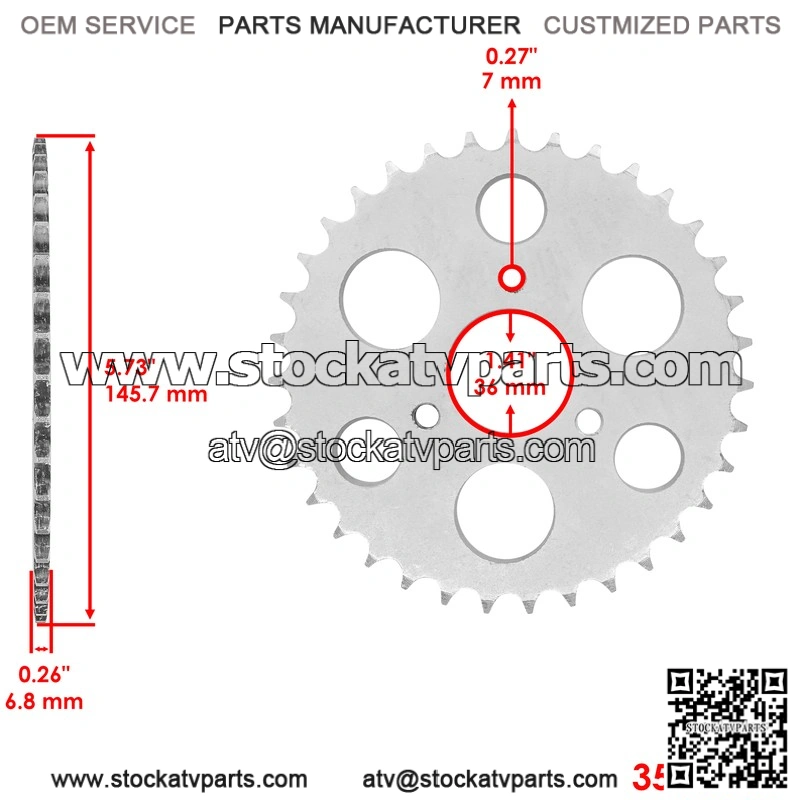 Drive Chain & Sprockets Kit for Polaris Outlaw 90 (2007-2014) - 428 Pitch, 136 Links - Image 4