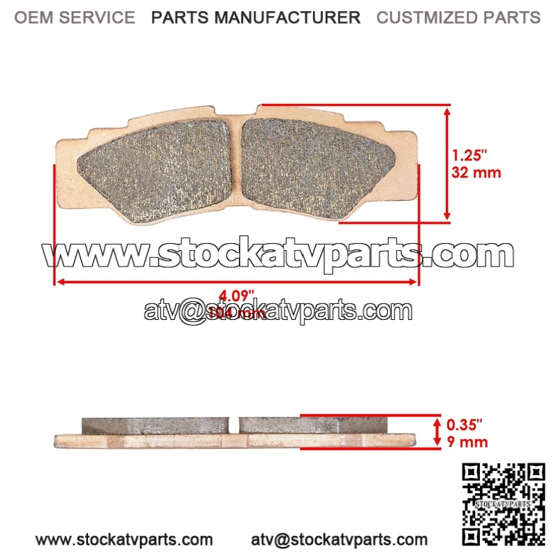 Sintered Rear Brake Pads for Yamaha Wolverine YXE10 Rmax 2 XTR (2023-2024) - Image 2