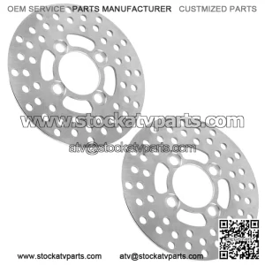 For Yamaha Raptor 700 YFM700R YFM700 R 2006-2012 2 Front Brake Disc Rotor Pad