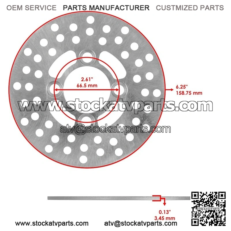 For Yamaha Rhino 450 YXR450 4X4 2006-09 Rear Brake Caliper And Disc Rotor With Pad - Image 2