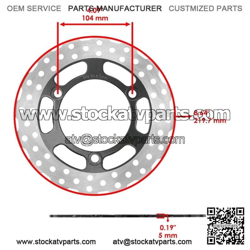 For Yamaha Kodiak 450 YFM450F 4x4 2003 2004 Front Rear Brake Caliper With Disc Pad - Image 2