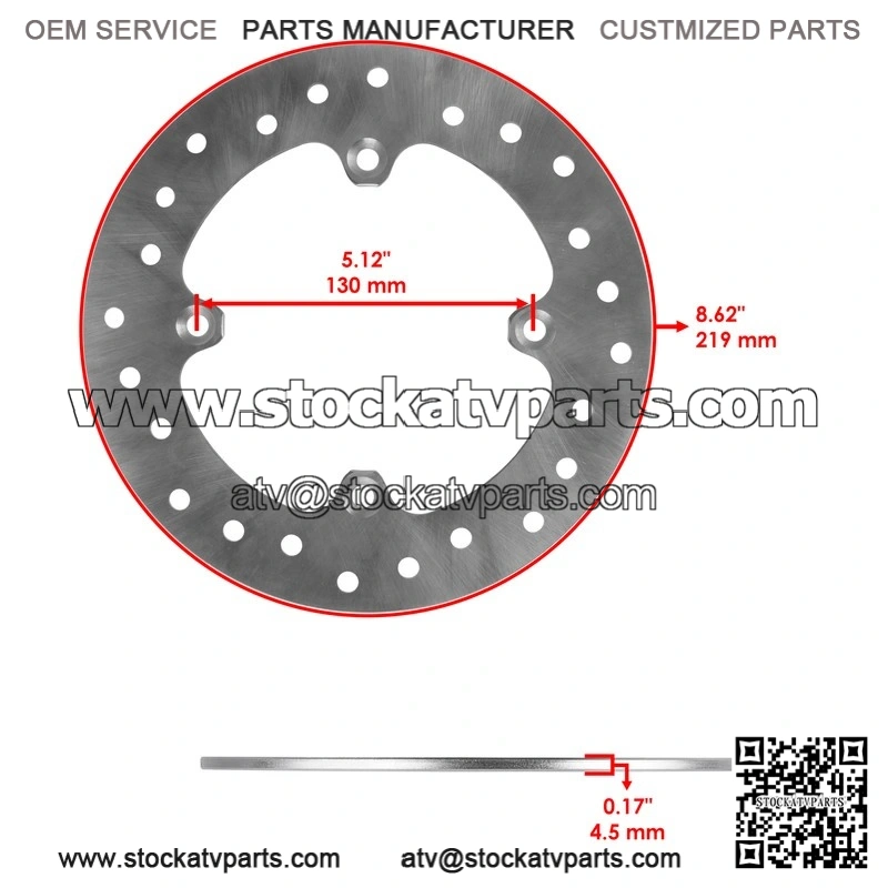 For Can-Am Traxter HD5 HD8 HD10 2015-2023 Front and Rear Brake Disc with Pads - Image 2