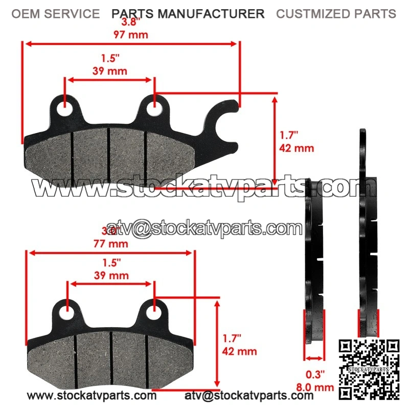 For Yamaha YXE70 YXE85 Wolverine X2 X4 XTR 16-25 Rear Brake Discs and Brake Pads - Image 3