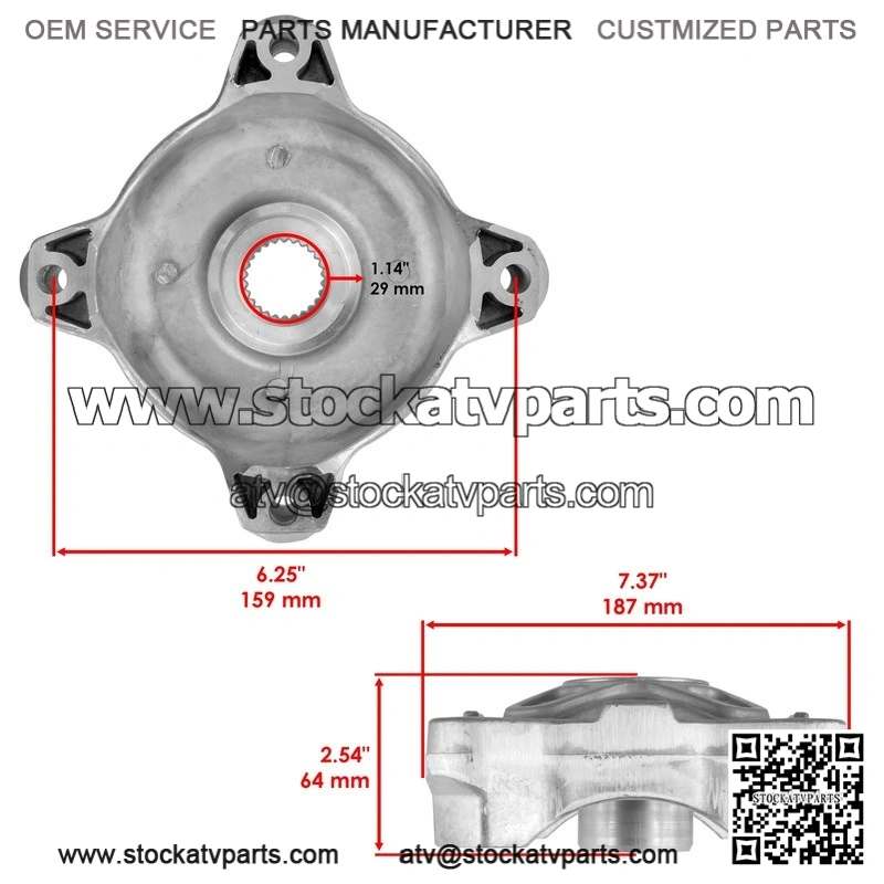 For Polaris RZR 800 2008-2014 Front Wheel Hub and Brake Disc Rotor Kit - Image 2