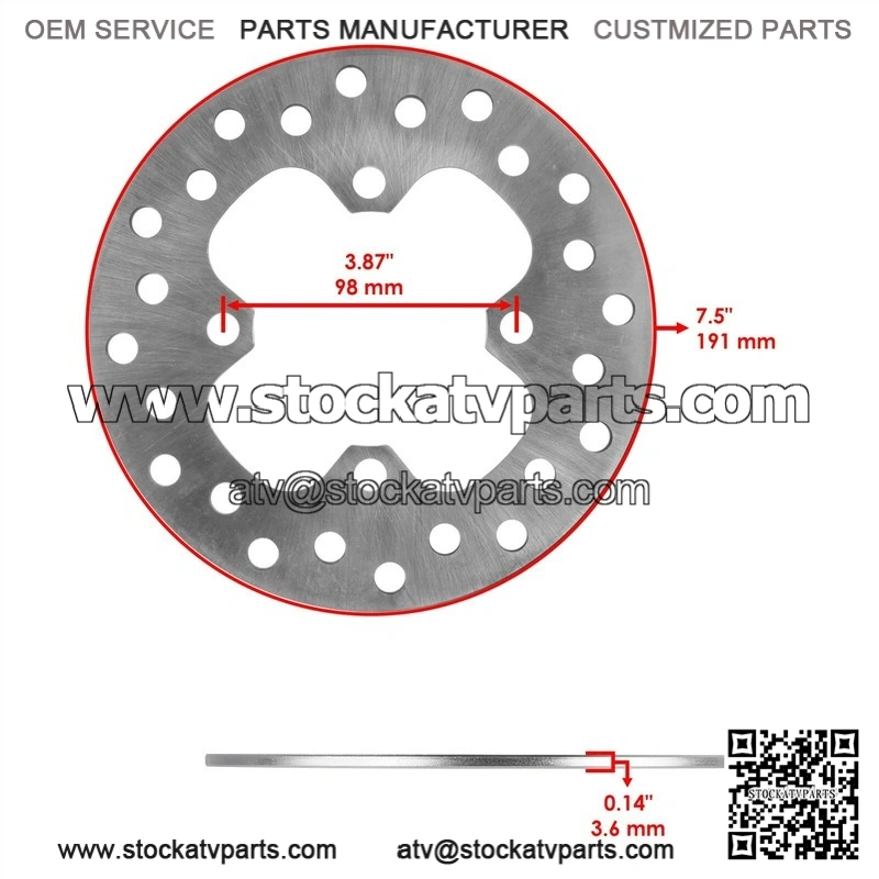 For Honda FourTrax Rancher TRX420FA 2014-2026 Front Brake Caliper With Disc and Studs - Image 2