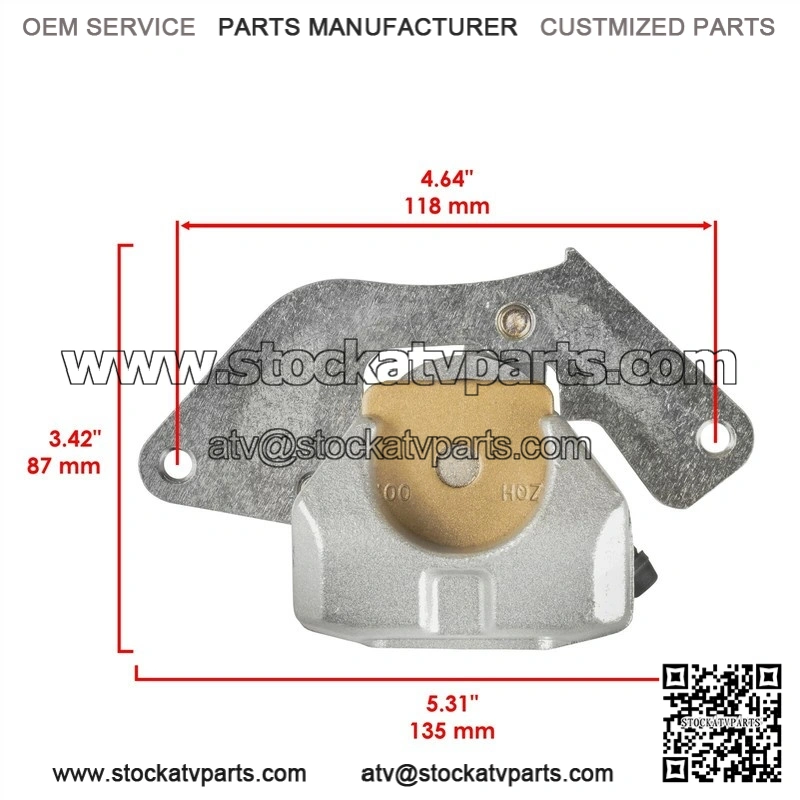 For Honda FourTrax Rancher TRX420FA 2014-2026 Front Brake Caliper With Disc and Studs - Image 3