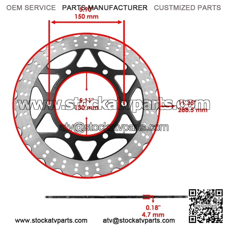 For Polaris Ranger 500 2x4 4x4 6x6 2005 Rear Left Brake Caliper With Disc With Pads - Image 2