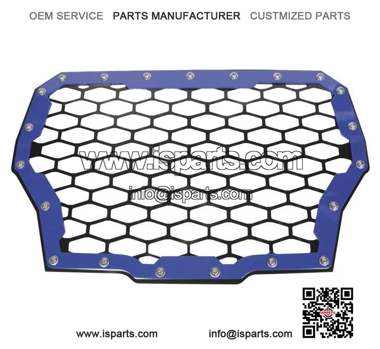Front Grille (Blue) for Polaris RZR XP Turbo (2017-2018) SXS Off Road UTV
