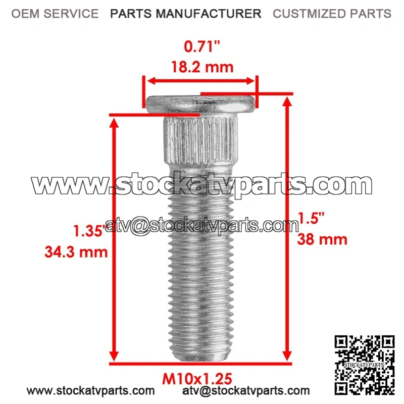 Yamaha Rhino 660 YXR660 2004 2005 2006 2007 8 Rear Wheel Stud Bolt Serration - Image 2