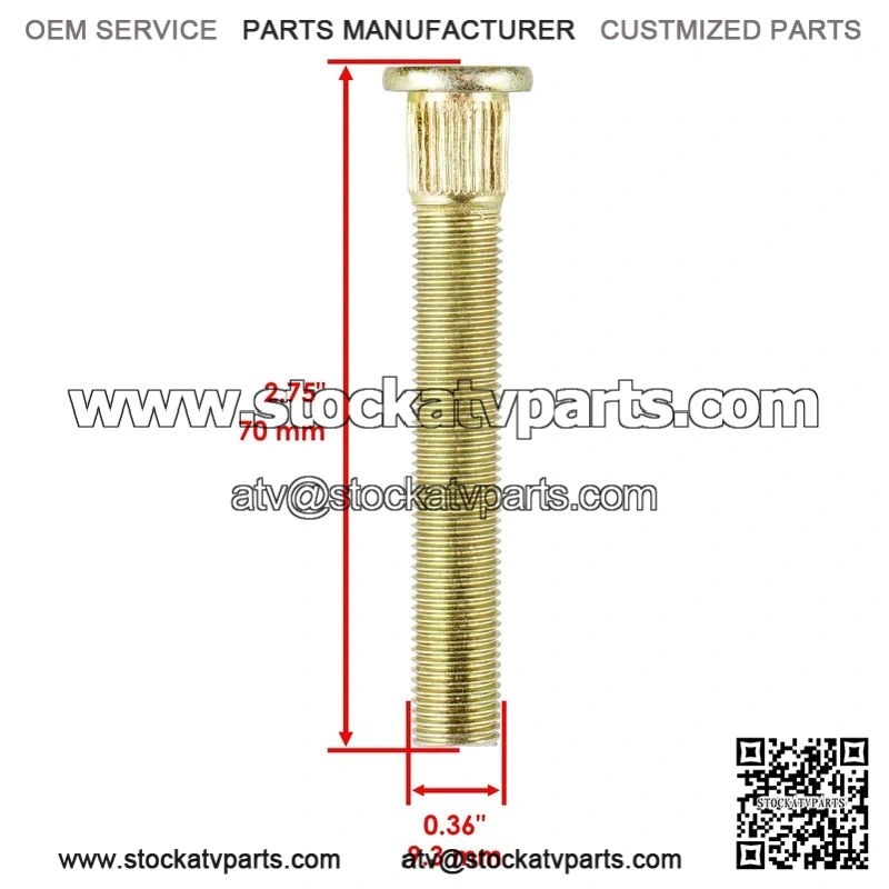 Polaris RZR 800 EFI EPS 2008 2009-2014 16 Studs Front Rear Wheel Hub Studs - Image 2