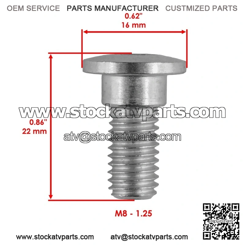 Yamaha YXZ1000R 2016-2017 SxS M8-1.25 4x Disc Brake Bolts Front/Rear - Image 2